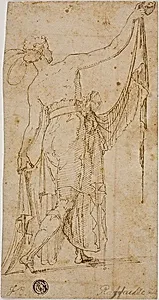 Draped Standing Figure with Outstretched Arms