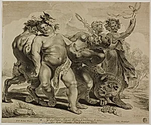 Drunken Bacchus Helped on his Way
