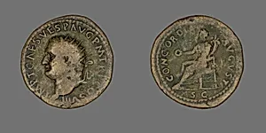 Dupondius (Coin) Portraying Emperor Vespasian by Ancient Roman