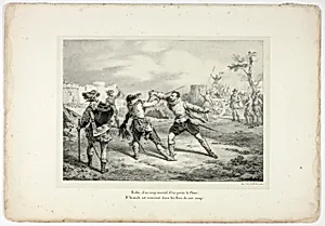 Enfin, d'un coup mortel, il lui perce le flanc... by Horace Vernet