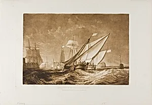Entrance of Calais Harbour, plate 55 from Liber Studiorum by Joseph Mallord William Turner
