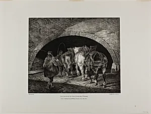 Entrance to the Adelphi Wharf, plate 11 from Various Subjects Drawn from Life and on Stone (The English Suite) by Jean Louis André Théodore Géricault