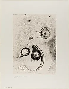 Et que des yeux sans tete flottaient comme des mollusques, plate XIII of Tentation de St. Antoine by Odilon Redon