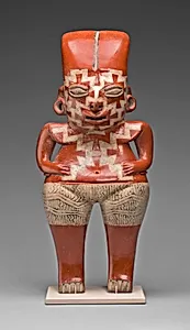 Female Figure with Geometric Face and Body Paint