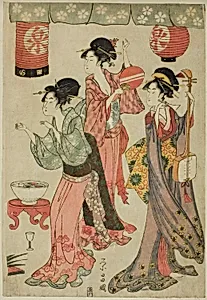 Festivity at a teahouse, from a parody of Chushingura