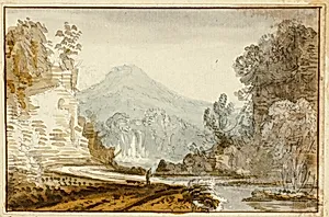 Figure of River below Cliff