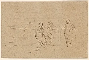 Figures by a Railing by James McNeill Whistler