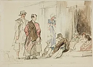 Figures near Doorway