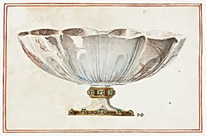 Fluted Bowl with Jewelled Base