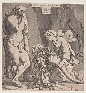 Fortuna Pouring Out the Horn of Plenty Before Hercules