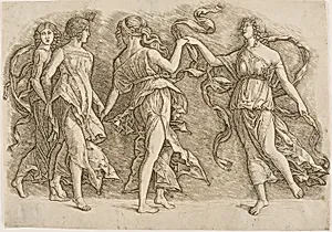 Four Women Dancing by Andrea Mantegna