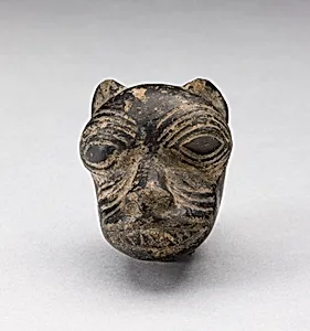 Fragment from a Blackware Vessel in the Form of a Puma Head