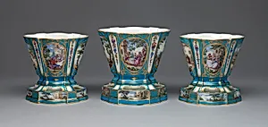 Garniture of Three Flower Vases (Vases Hollandois) by Manufacture nationale de Sèvres