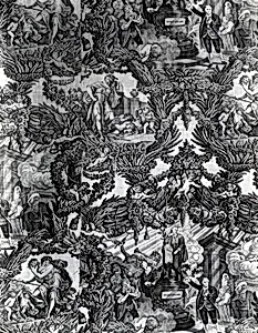 Garrick and Shakespeare with Tragedy and Comedy (Furnishing Fabric)