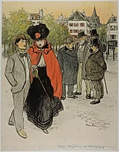 Gentleman Watching a Couple Promenading