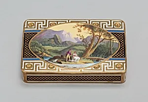 Gold Box with a Scene of Two Figures in a Landscape by Unknown
