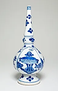Gourd-Shaped Rosewater Sprinkler with Buddhist Utensils, Plum, and Peony Flowers by Unknown