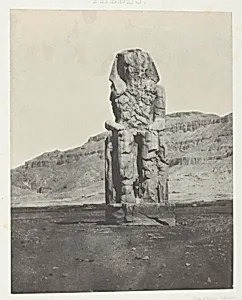 Gournah, Colosse Monolithe d'Aménôpht III; Thèbes, plate 56 from the album "Egypte, Nubie, Palestine et Syrie" (1852) by Maxime Du Camp