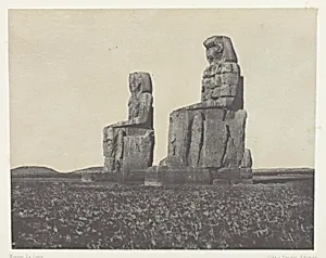 Gournah, Les Colosses; Thèbes, plate 54 from the album "Egypte, Nubie, Palestine et Syrie" (1852) by Maxime Du Camp