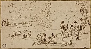 Group of Figures by a River
