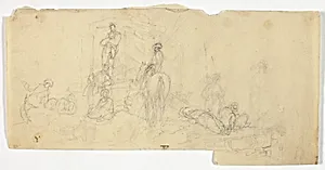 Group of Peasants with Man on Horse