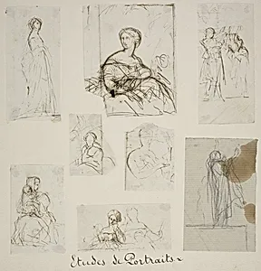Group of Portrait and Compositional Studies