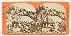 Group on Summit of the Mountainstereo, No. 8305 from the series "Mount Kearsarge Scenery, Andover, New Hampshire"