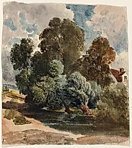 Grove of Trees (recto), Sketch of Aderley Church (verso)