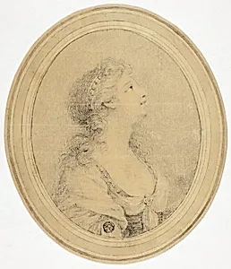 Half-Length Portrait of Woman in Profile, Facing Right