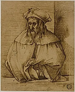 Half-Length Sketch of a Gentleman Wearing Hat and Cape