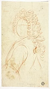 Half-Length Sketch of Gentleman Wearing Wig by Unknown