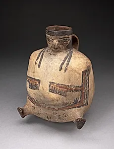 Handled Jar in the Form of a Female Figure with Extended Feet by Nasca