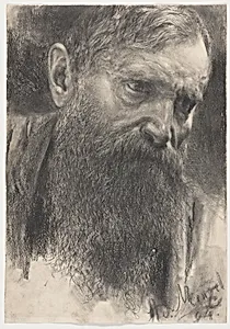 Head of a Bearded Man in Half-Profile