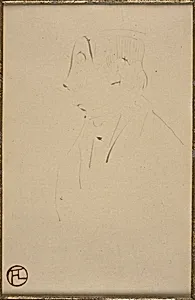 Head of a Man in Profile by Henri de Toulouse-Lautrec