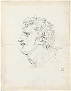 Head of a Man, Left Profile by Jacques Louis David