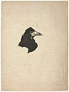 Head of a Raven in Profile, from The Raven (Le Corbeau) by Édouard Manet