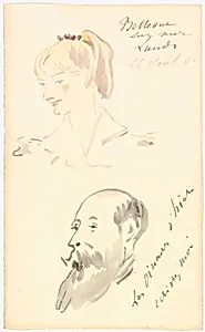 Head of a Woman and Head of a Bearded Man by Édouard Manet