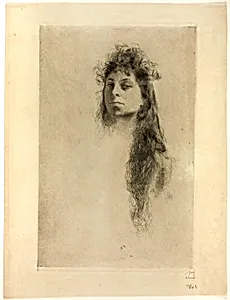 Head of a Woman with Long Hair