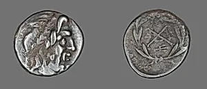 Hemidrachm (Coin) Depicting the God Zeus Amarios by Ancient Greek