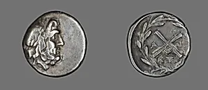 Hemidrachm (Coin) Depicting the God Zeus Amarios by Ancient Greek