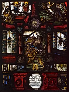 Heraldic Panel of Samson and the Lion by Unknown