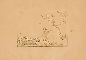 Herdsman Sharpening a Scythe, with Cattle