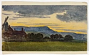 Hilly Landscape at Sunset