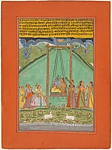 Hindol Raga, page from a Garland of Musical Ragas (Ragamala) Set by Unknown