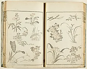 Hokusai manga (Sketches of Hokusai), v. 1-3, 5-11, and 14 of 15 by Katsushika Hokusai