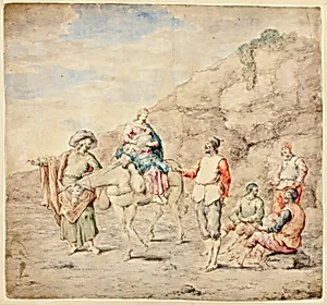 Holy Family Passing Four Men