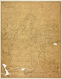 Holy Family with Two Angels