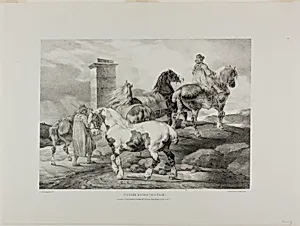 Horses Going to a Fair, plate 3 from Various Subjects Drawn from Life and on Stone (The English Suite) by Jean Louis André Théodore Géricault