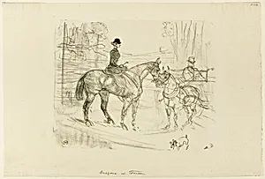 Horsewoman and Cart by Henri de Toulouse-Lautrec