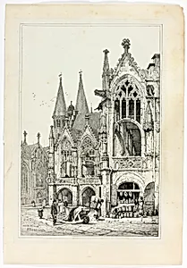 Hotel de Ville, Brunswick, from Facsimiles of Sketches made in Flanders and Germany